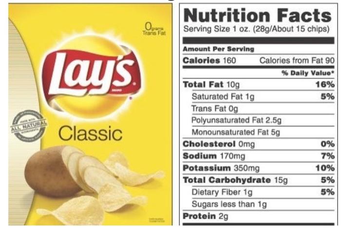 Ruffles chips nutrition facts