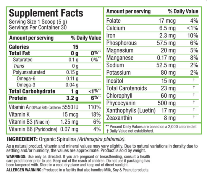 Blue Spirulina Nutrition Facts A Deep Dive