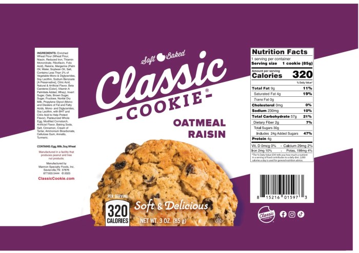 Cookies oatmeal raisin